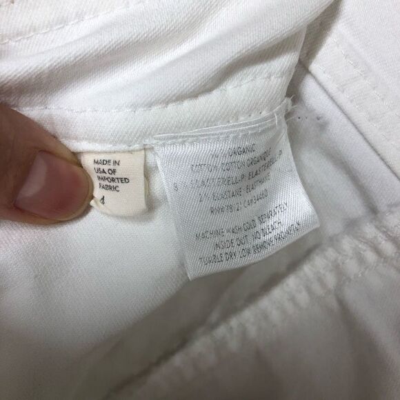 Eileen‎ FISHER White Cotton Cargo Capri Crop Pants Sz 4 - Picture 7 of 7